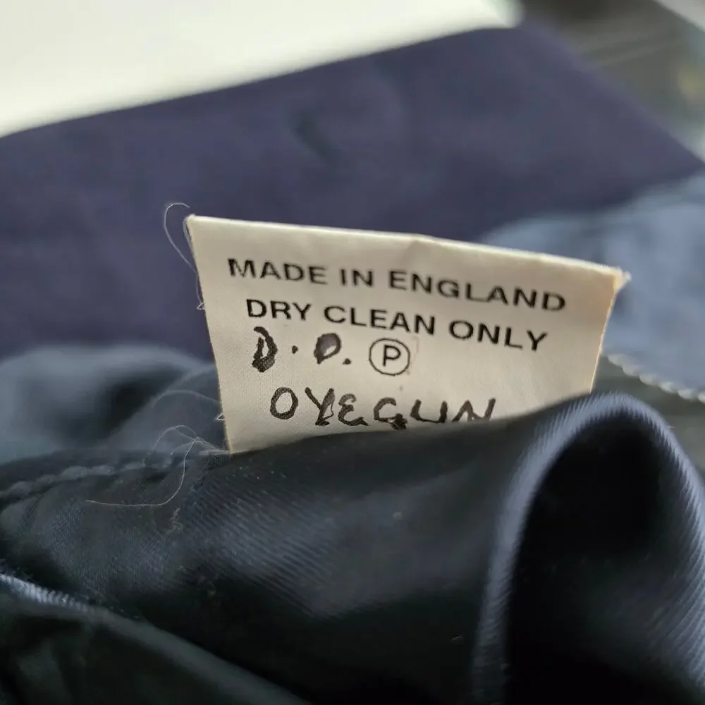Vintage Beale & Inman London England 100% Cashmere Long Coat Men 44R Navy